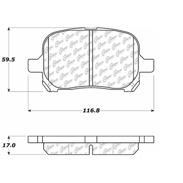 Centric Parts Posi-Quiet Ext. Wear Pad, 106.07070, Front 106.07070 - main